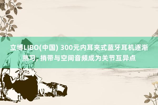 立博LIBO(中国) 300元内耳夹式蓝牙耳机逐渐熟习， 捎带与空间音频成为关节互异点