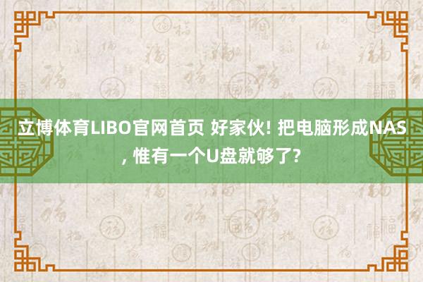 立博体育LIBO官网首页 好家伙! 把电脑形成NAS， 惟有一个U盘就够了?