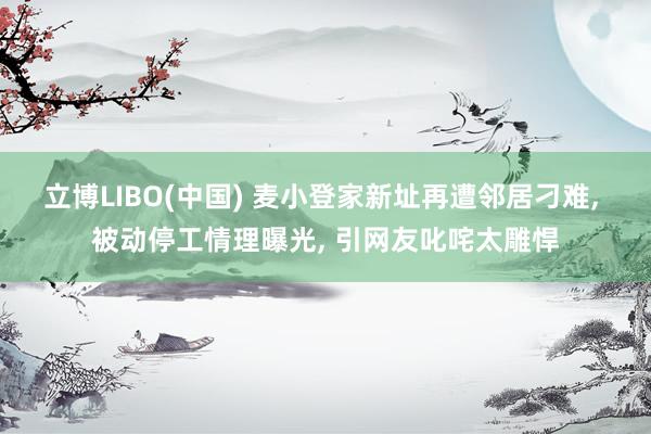 立博LIBO(中国) 麦小登家新址再遭邻居刁难， 被动停工情理曝光， 引网友叱咤太雕悍