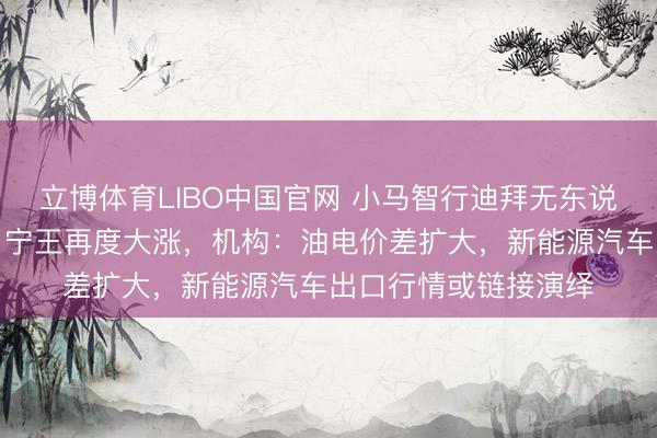 立博体育LIBO中国官网 小马智行迪拜无东说念主驾驶测试驱动，宁王再度大涨，机构：油电价差扩大，新能源汽车出口行情或链接演绎