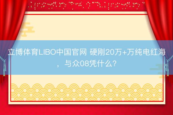 立博体育LIBO中国官网 硬刚20万+万纯电红海，与众08凭什么?